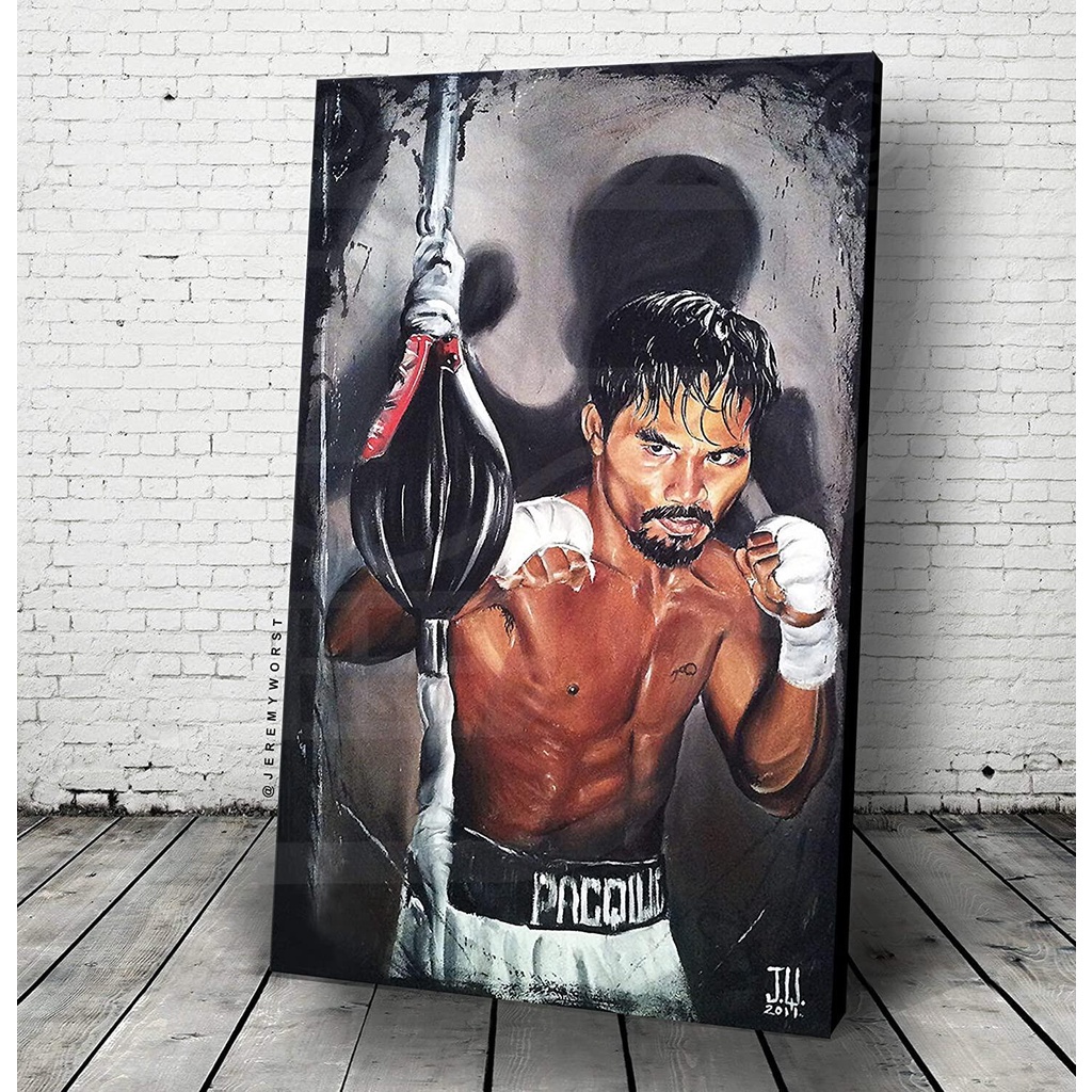 JEREMY WORSTManny Pac man Pacquiao Mural Art โปสเตอร์หรือผ้าใบมวย Legendary เกม Room Fight Champ Clu