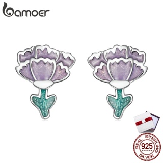 Bamoer Sterling Silver 925 Carnation Earrings Fashion Jewellery Gifts For Women SCE1347