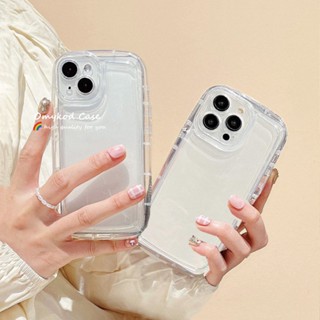 🌈Ready Stock🏆 Compatible for iPhone 14 13 12 11 Pro Max X Xr Xs Max 8 7 6 6s Plus SE 2020 Simple Transparent Phone Case Shockproof Air Cushion Silicone Protective Back Cover