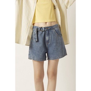 ESP กางเกงยีนส์ขาสั้นแต่งเข็มขัด ผู้หญิง| Denim Shorts with Belt | 5972