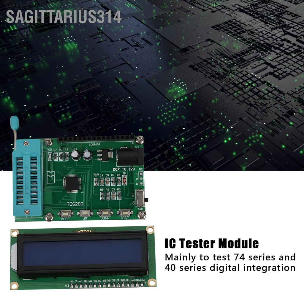 Sagittarius314 IC Tester มิเตอร์ดิจิตอล 74 40 45 Series lC Logic Gate ชิ้นส่วนอิเล็กทรอนิกส์ DC7-12 V