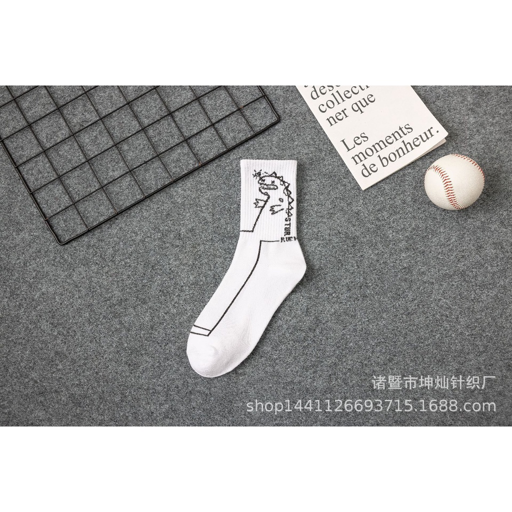 ถุงเท้ากีฬา ผ้าฝ้าย ระบายอากาศ ซับเหงื่อได้ดี สวมใส่สบาย สีดํา และสีขาว แฟชั่นฤดูใบไม้ผลิ และฤดูร้อน สําหรับผู้ชาย - รูปที่ 7