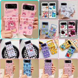 เคสโทรศัพท์มือถือ PC แข็ง กันกระแทก ลายการ์ตูน สีแคนดี้ พร้อมบานพับ สําหรับ Samsung Galaxy Z Flip 4 Z Flip 3 5G Z Flip3 Flip4