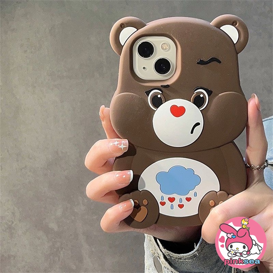เคสโทรศัพท์มือถือ ซิลิโคนนิ่ม TPU กันกระแทก ลายการ์ตูนหมีแคร์แบร์ 3D สําหรับ iPhone 15 14 13 12 11 Pro Max X Xr Xs Max 8 7 6 6s Plus SE2020