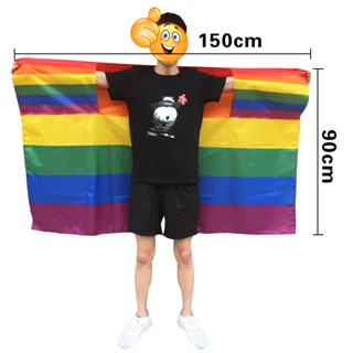 【พร้อมส่ง】ใหม่ ธงสีรุ้ง LGBT PRIDE MONTH  150x90 ซม. สําหรับแขวนตกแต่งกิจกรรมกลางแจ้ง