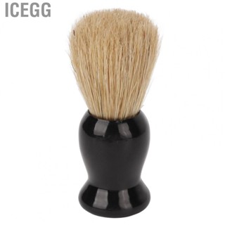 Icegg Shaving Beard Brush  Glossy Black Paint Soft Synthetic Easy To Foam Beard Brush  for Home for Travel