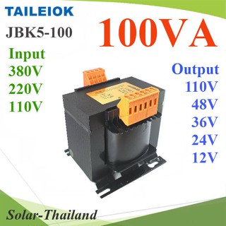 100VA หม้อแปลงไฟ JBK5 AC ไฟเข้า 380V 220V 110V ไฟออก 12V 24V 36V 48V 110V ขดลวดทองแดง รุ่น JBK5-100VA