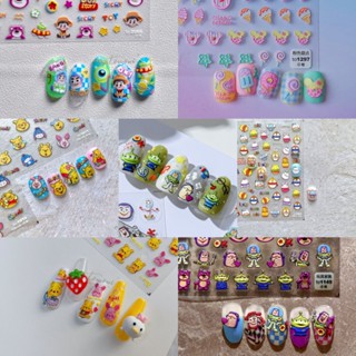 [SESAME] สติกเกอร์ ลาย Toy Story Pooh Mickey Strawberry Bear 5D สําหรับติดตกแต่งเล็บ to987