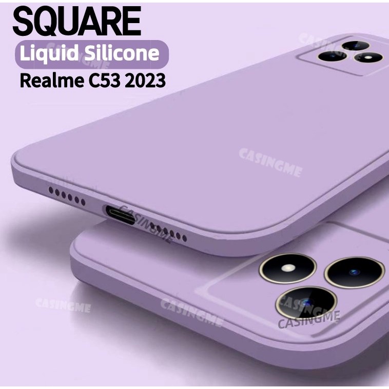 Realme C61 C63 C53 2023 Square LiquidปลอกสําหรับRealme C53 C 53C RealmeC53 Realmi C53 4G 5Gเคสโทรศัพท์สแควร์ซิลิโคนกันกระแทกนุ่มปกหลังปลอก