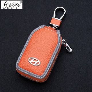 พร้อมส่ง Hyundai 2017 เคสกุญแจรีโมตรถยนต์ หนังวัวแท้ สําหรับ Hybrid Verna SANTA