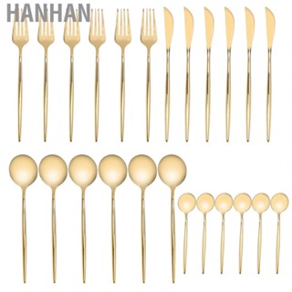 Hanhan 24Pcs Stainless Steel Cutlery Set Flatware Dining Kitchen  Spoons  Kit