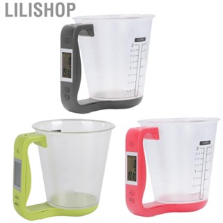 Lilishop Digital  Scale and Measuring Cup ABS Temperature Measurement Easy Data Reading Space Saving Portable Measuring Cup Scales