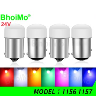 Bhoimo หลอดไฟเลี้ยว ไฟถอยหลัง LED DC24V DRL 1156 P21W 9SMD 1157 P21/5W BA15S BAY15D 3014 สําหรับรถจักรยานยนต์