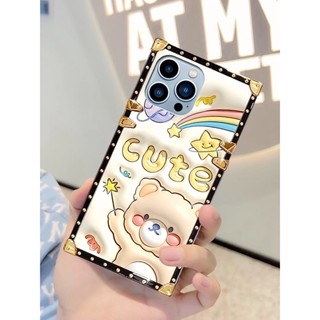 เคสโทรศัพท์มือถือ ทรงสี่เหลี่ยม ลายการ์ตูน หรูหรา สําหรับ Tecno Pop5P Pop6 Go Pop6Pro Pova4 Pova2 Pova3 TecnoSmart6 6Hd 6Plus Smrt5 Hot10 Lite