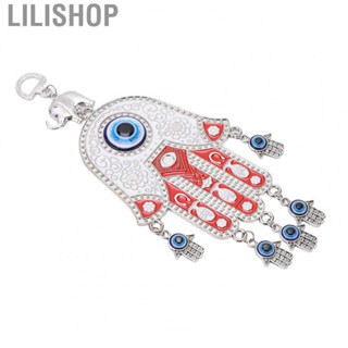 Lilishop Blue Eye Hamsa Car Ornament  High Gloss Metal Glass Material Blue Eye Pendant  for Home Decoration for Office for Car