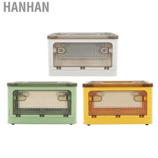 Hanhan Folding Plastic Storage Bin  Transparent Plastic Cloth Storage Bins Super Load Bearing Removable Pulley with Carrying Handle for Living Room