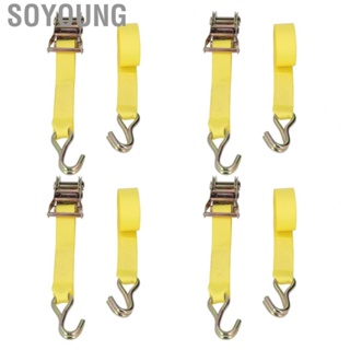 Soyoung Tie Down Belt  38mm Width J Hook 10ft Long Ratchet Strap  for Car for Transportation