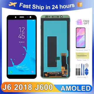 J600f AMOLED TFT อะไหล่หน้าจอดิจิทัล Lcd แบบเปลี่ยน สําหรับ Samsung Galaxy J6 2018 J600 SM-J600G SM-J600F