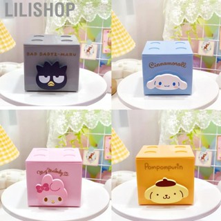 Lilishop Table Top Storage Box Cartoon Square Shape Stackable Clutter Container Boxes for Bedroom