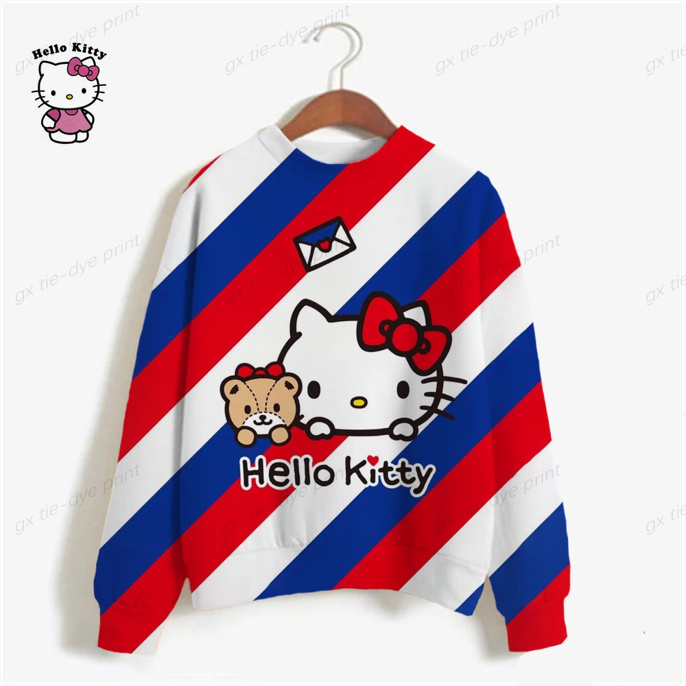 ใหม่ เสื้อกันหนาว แขนยาว พิมพ์ลาย HELLO KITTY น่ารัก แฟชั่นฤดูใบไม้ร่วง สไตล์เกาหลี สําหรับผู้หญิง วัยรุ่น 2023 Y2K