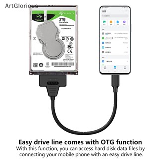 Art อะแดปเตอร์แปลงฮาร์ดดิสก์ไดรฟ์ภายนอก SATA เป็น USB 3.0 2.0 Type-C สําหรับ HDD SDD 2.5 3.5 นิ้ว