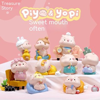 ตุ๊กตาเรซิ่น รูปการ์ตูนหมู Piyo Pig น่ารัก แฮนด์เมด สําหรับตกแต่งโต๊ะทํางาน