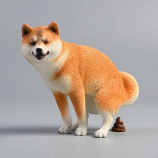 Jqk Shiba Inu Model Sand Carving Animal Hand-Made Creative Funny Black Firewood Shit Puppy Decoration Table Decoration Toy 18oO