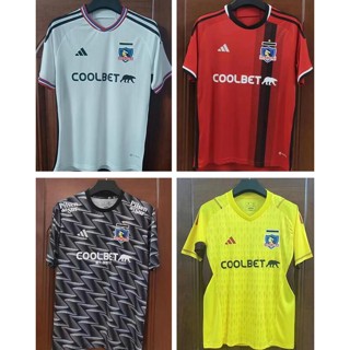 เสื้อกีฬาแขนสั้น ลายทีมชาติฟุตบอล Colo Colo 2023/2024 ชุดเหย้า สําหรับผู้ชาย