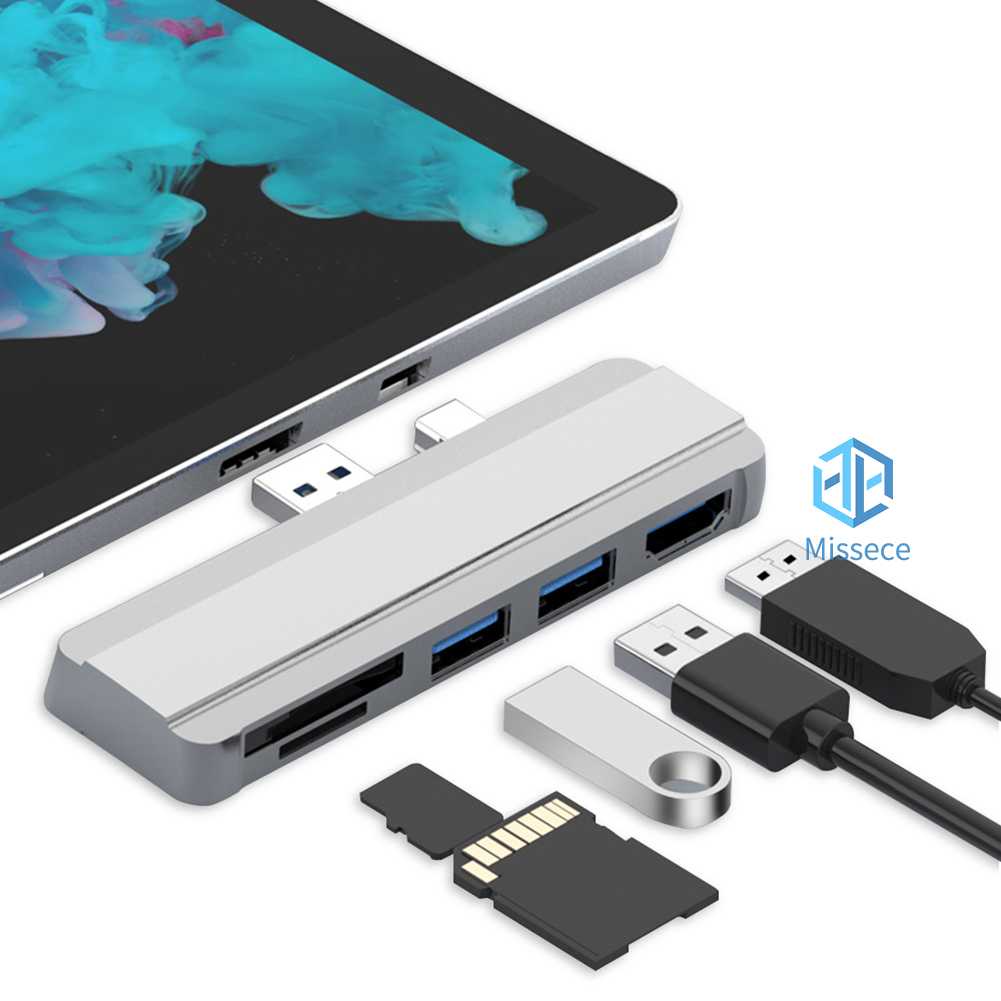 ฮับ USB 3.0 TF 4K HDMI สําหรับ Surface Pro 6 Pro 5 Pro 4