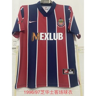 เสื้อกีฬาแขนสั้น ลายทีมชาติฟุตบอล Chivas Away 9697 ชุดเยือน คุณภาพสูง สไตล์วินเทจ