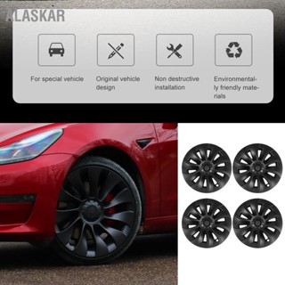 ALASKAR 4PCS 19in ล้อ Hub Cap Cool Sporty Weatherproof ล้อเปลี่ยนฝาครอบสำหรับ Tesla รุ่น 3 2020 ถึง 2023