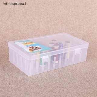 Inthespreba1^^ กล่องเก็บด้ายเย็บผ้า 42 ชิ้น Spools Bobbin Carrying Case Holder Craft * ใหม่