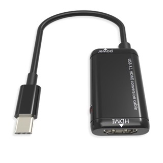 Rich2.br อะแดปเตอร์แปลงสายเคเบิลวิดีโอ USB31 Type C เป็น HDMI 1080P ตัวผู้ เป็นตัวเมีย