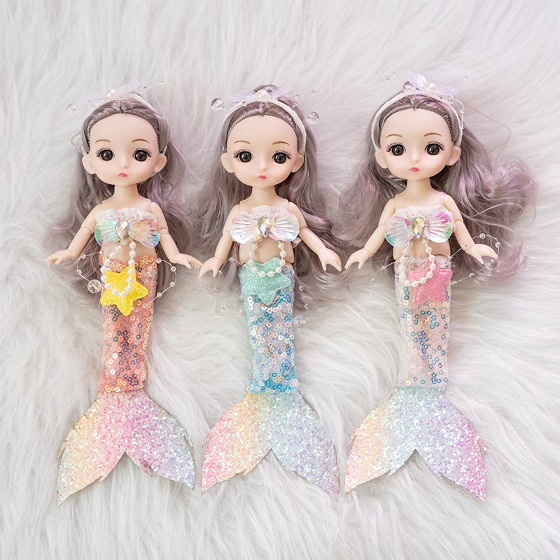 ตุ๊กตาเจ้าหญิงนางเงือก ขนาด 24 ซม. ของเล่นสําหรับเด็กผู้หญิง ราคา ถูกที่สุด ดีลบีเคเค