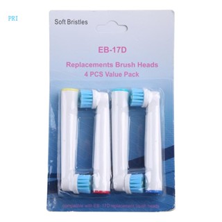 Pri แปรงสีฟันไฟฟ้า EB-17S แบบเปลี่ยน สําหรับ Oral B Bru 4 ชิ้น