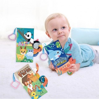หนังสือผ้า รูปหางสัตว์ สามมิติ ทนต่อการกัด สําหรับเด็กทารก 0-3 ปี