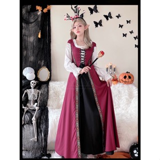 [New product in stock] Halloween adult clothing retro palace style witch dress long dress role play medieval literature European Quality Assurance BQCJ