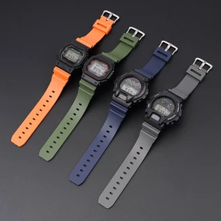 สายนาฬิกาข้อมือ ยางซิลิโคนเรซิ่น 16 มม. แบบเปลี่ยน สําหรับ Casio G-SHOCK DW-6900 5610 DW-5600 5000 GW-M5610 GA-2100