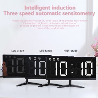 Lianli LED Digital Mirror Alarm Clock Time Date Temperature Display with Stand Holder