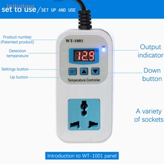[Initiatour] Wt-1001 เทอร์โมสแตท ดิจิทัล ควบคุมอุณหภูมิ ซ็อกเก็ต เต้าเสียบ สวิตช์ เซนเซอร์