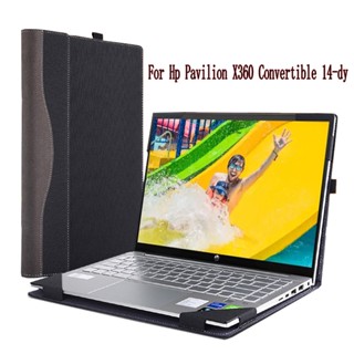 เคสแล็ปท็อป หนัง PU พร้อมช่องใส่ปากกา สําหรับ Hp Pavilion X360 Convertible 14-dy