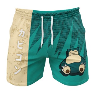 Snorlax กางเกงขาสั้น ลายโปเกม่อน คลาสสิก ใส่เข้ายิม