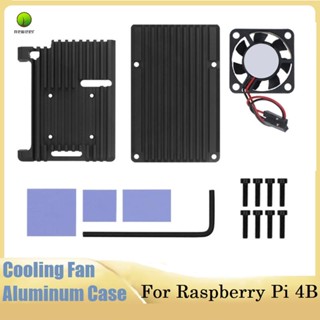 เคสฮีทซิงค์อลูมิเนียม พร้อมพัดลมระบายความร้อน และแผ่นความร้อน สําหรับ Raspberry Pi 4B RPI 4B