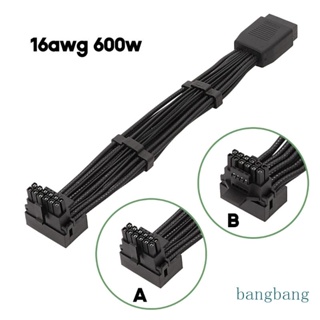 Bang ATX3 0 12VHPWR 600W สายเคเบิลข้อศอก พร้อมหัวตรง หมุนได้ ตัวผู้ เป็นตัวเมีย 16Pin