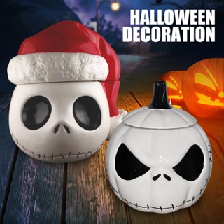 Resin Halloween Christmas Hat Skeleton Devil Pumpkin Jar Scene Party Decoration