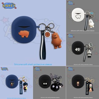 For SoundPEATS Air 4 / Air 3 Deluxe / Capsule 3 Pro Earphone Silicone Case Lovely Panda Earbuds Protective Headphone Cover Headset Skin with Pendant