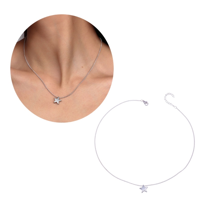 FL Star สร้อยคอผู้หญิง Dainty โซ่ปรับได้ Y2K Hip Hop Star Clavicle