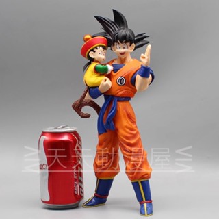 ส่งฟรี พร้อมส่ง โมเดลตุ๊กตาฟิกเกอร์ ดราก้อนบอล Super Saiyan Earth Warrior Childhood Gohan Goku Father Son Hug GK สําหรับตกแต่ง