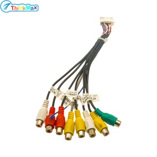 ชุดสายไฟสเตอริโอ 20-pin 8-head Rca สําหรับเครื่องเสียงรถยนต์ Android Interface