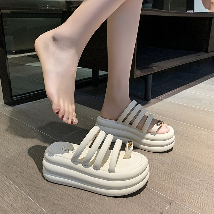 รองเท้าแตะ Commuter Sandals PU Platform Sole Platform Shoes Platform Korean Style Platform Shoes 202